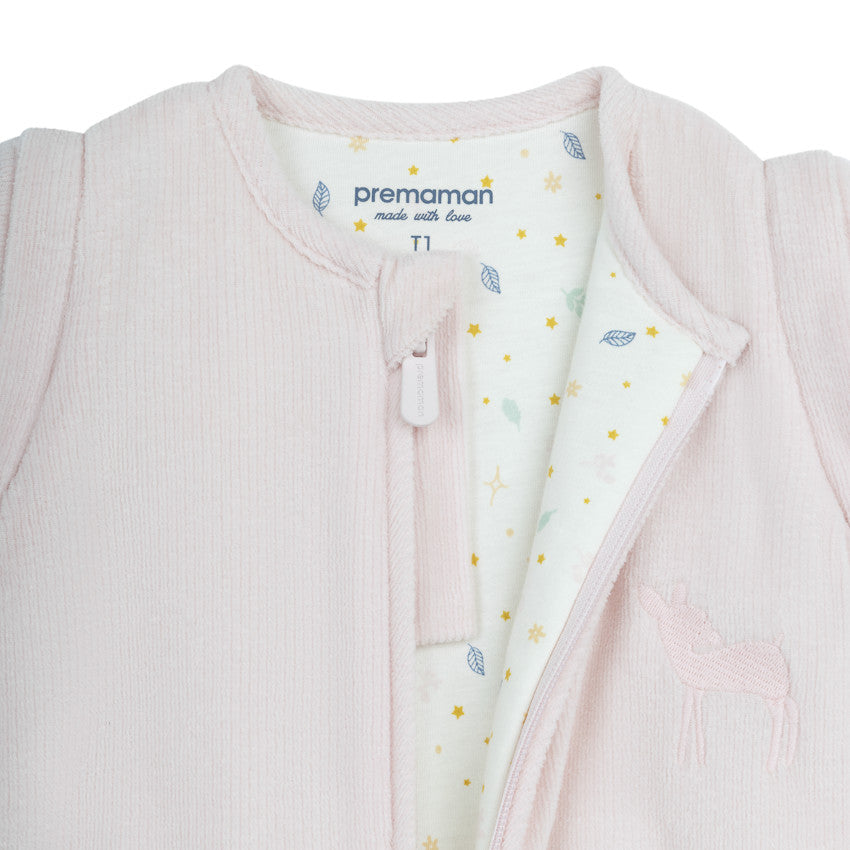 Gigoteuse à manches amovibles en velours côtelé TOG 3.5 biche rose - Prémaman