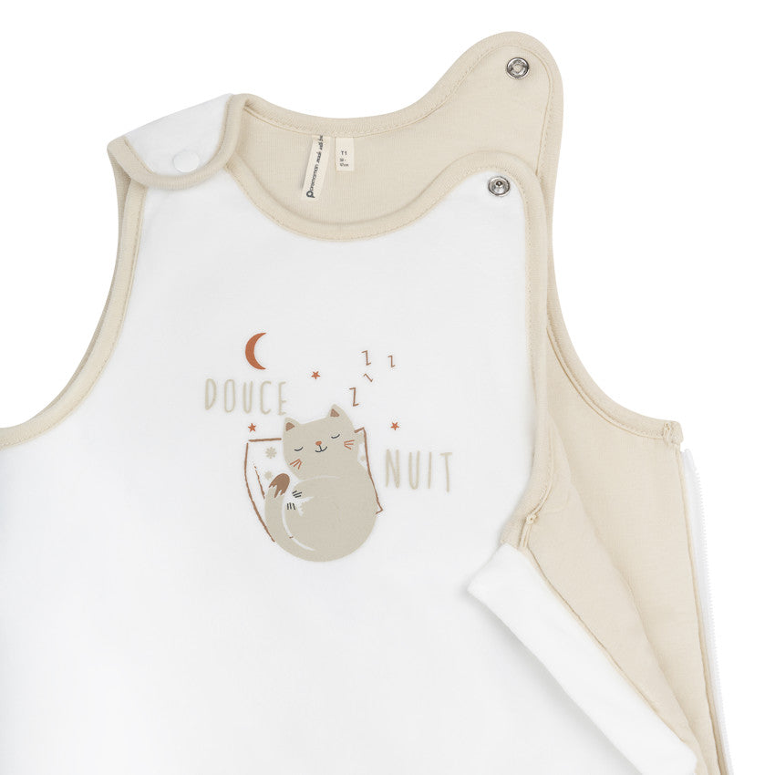 Gigoteuse sans manches en velours TOG 3 Mon Petit Chat blanc - Prémaman