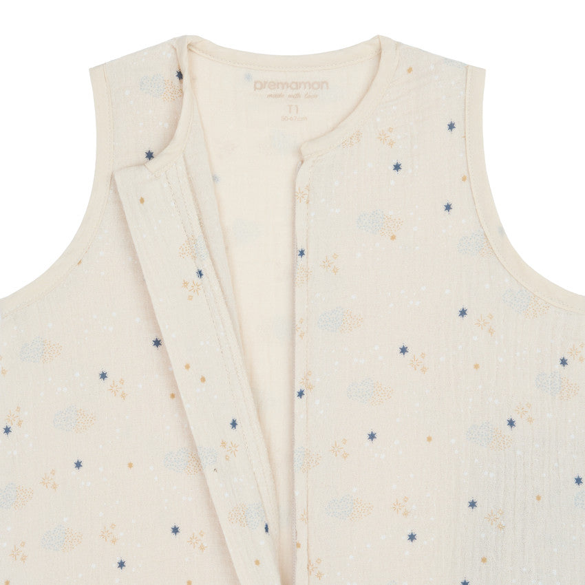 Sleeveless muslin sleeping bag with star print TOG 0.5 - Bande de Rêveurs - Prémaman