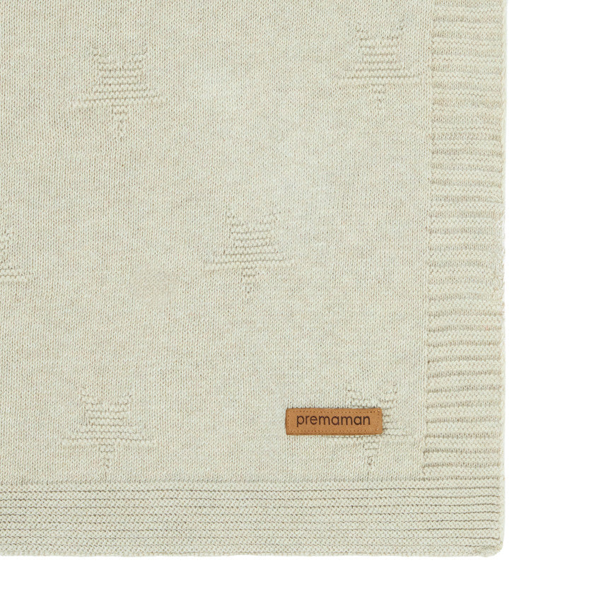 Knitted star pattern blanket - 80 x 110 cm - Premaman