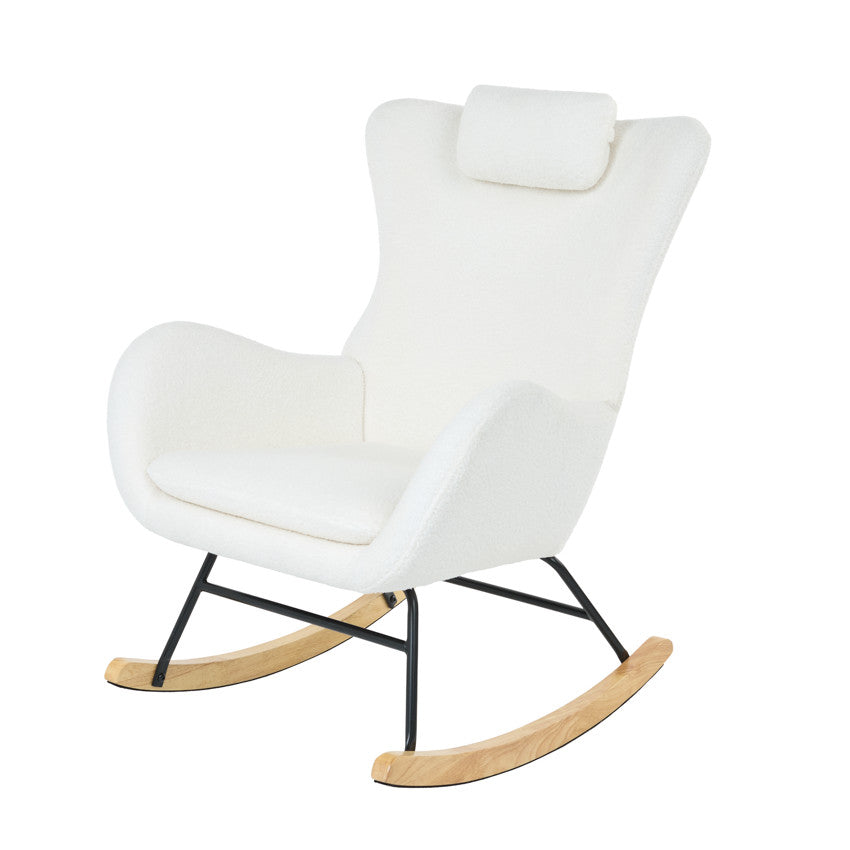 Fauteuil Rocking Chair Marceau en bouclette blanche - Prémaman