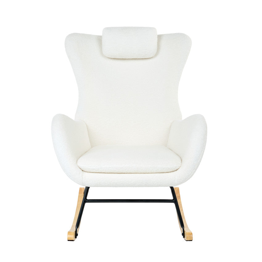 Fauteuil Rocking Chair Marceau en bouclette blanche - Prémaman
