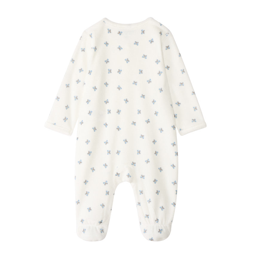 Velour sleepsuit - Tiny Flowers - Prémaman