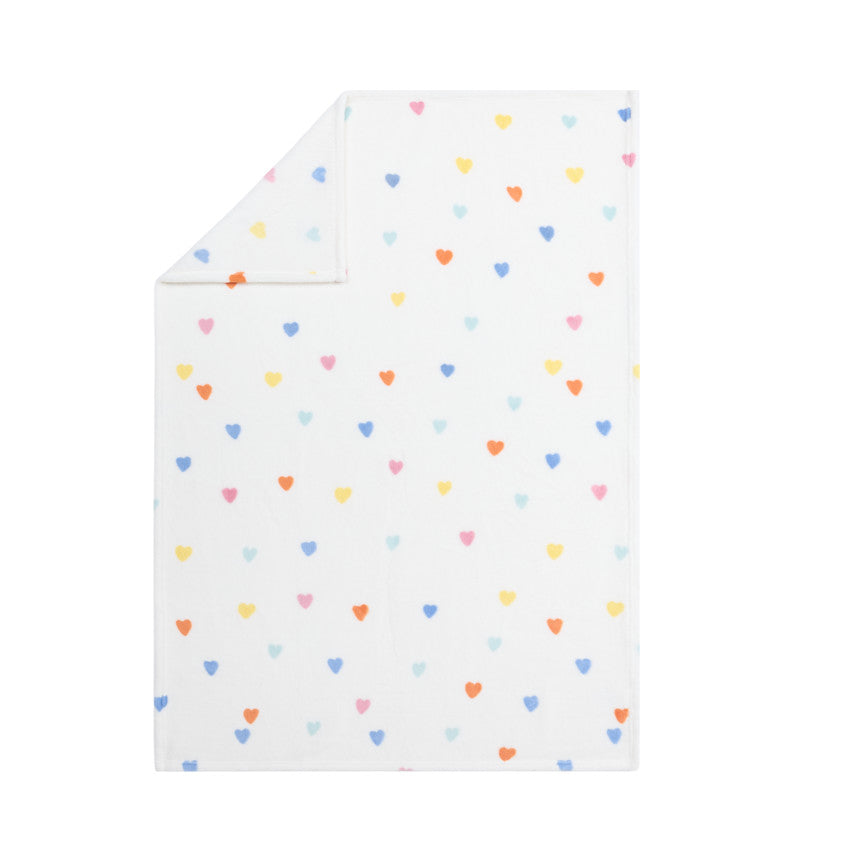 Couverture en sherpa Coeurs Multico - 80x110 cm - Prémaman