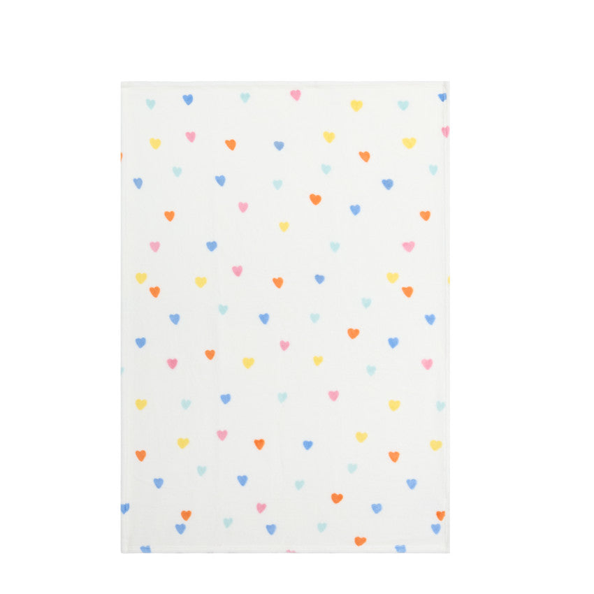 Couverture en sherpa Coeurs Multico - 80x110 cm - Prémaman