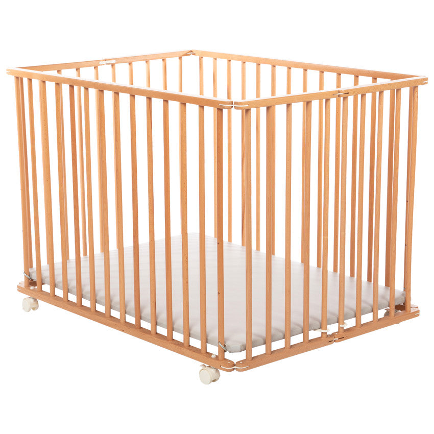 Parc pliant en bois Pocket vernis - Prémaman
