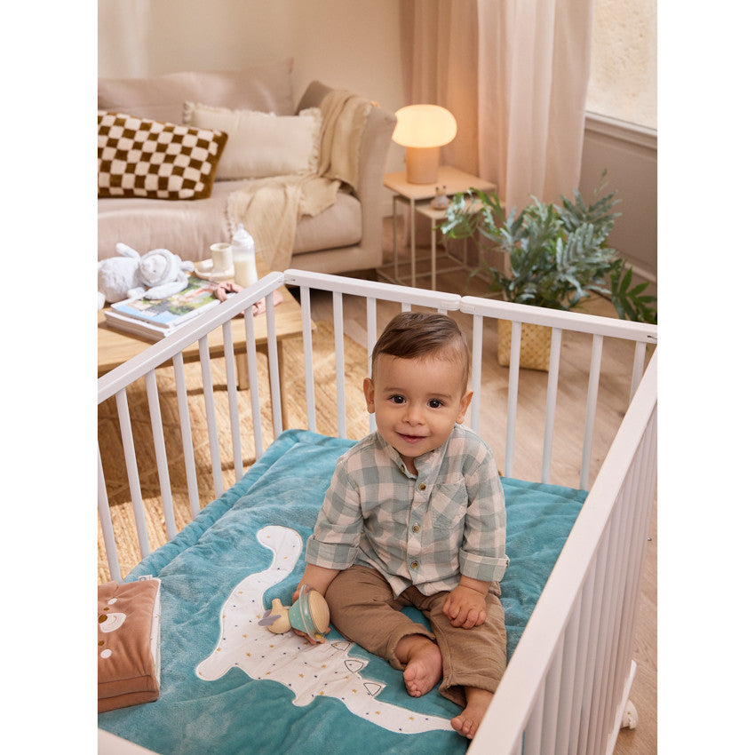 Parc pliable en bois Pocket blanc - Prémaman