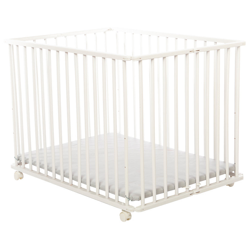 Parc pliable en bois Pocket blanc - Prémaman