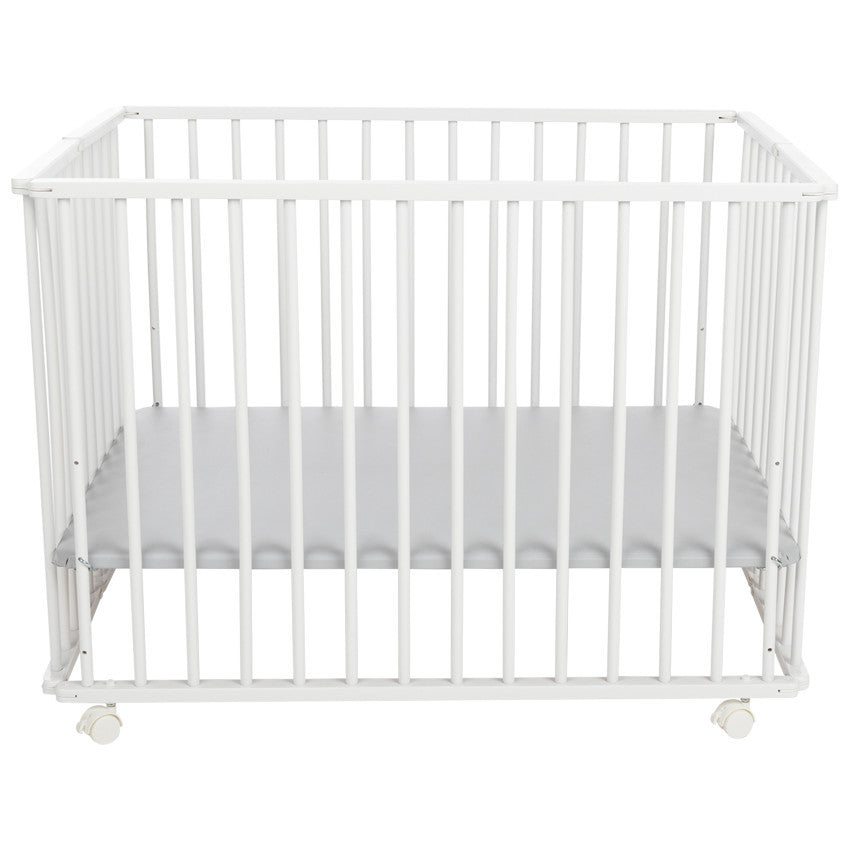 Parc pliable en bois Pocket blanc - Prémaman