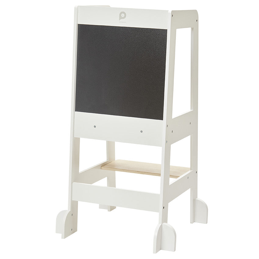 Tour d'apprentissage Premissori avec tableau noir en bois blanc - Prémaman