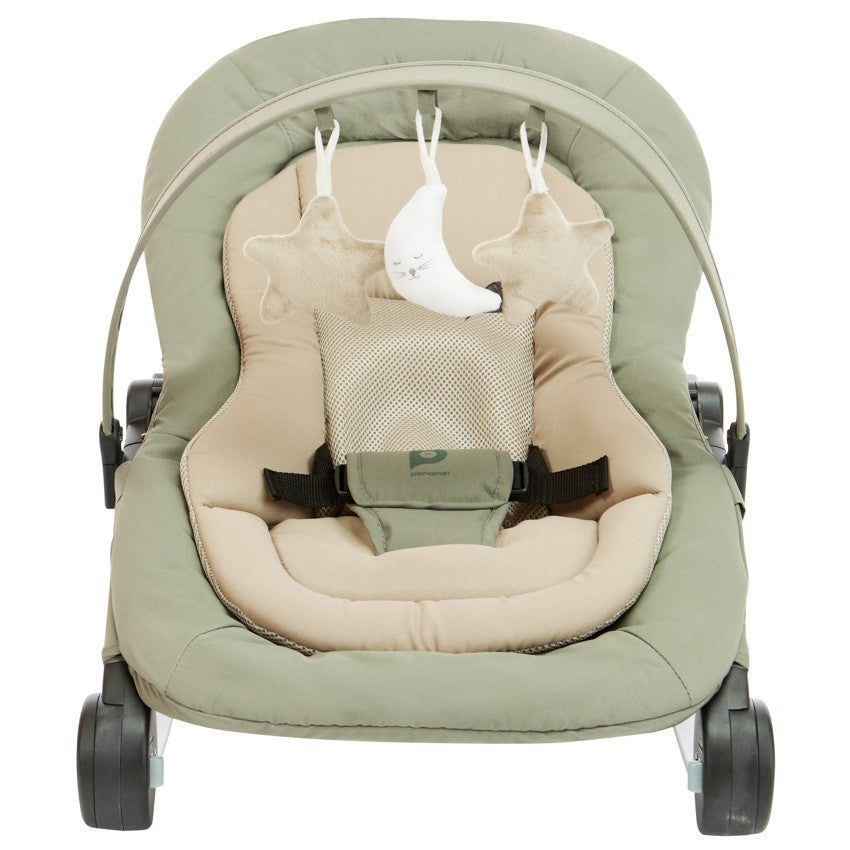 Transat Sluggy avec arche de jeux kaki - Prémaman