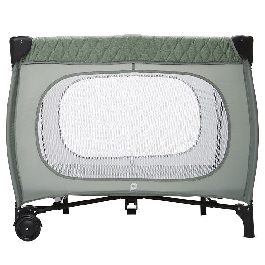 Parc de jeu pliant Quilty en filet avec roulettes vert - Prémaman