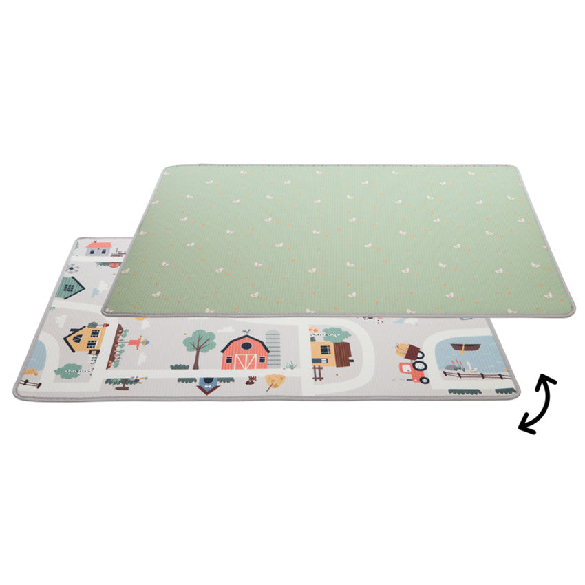 Tapis de jeu réversible en mousse ferme/circuit - Prémaman