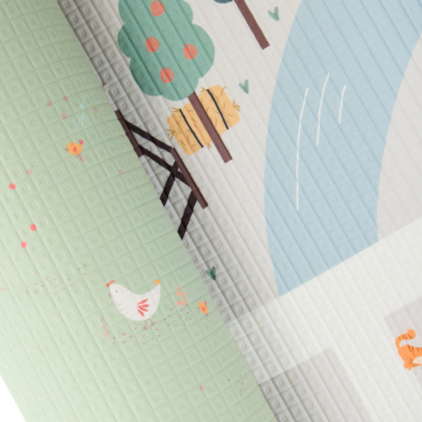 Tapis de jeu réversible en mousse ferme/circuit - Prémaman