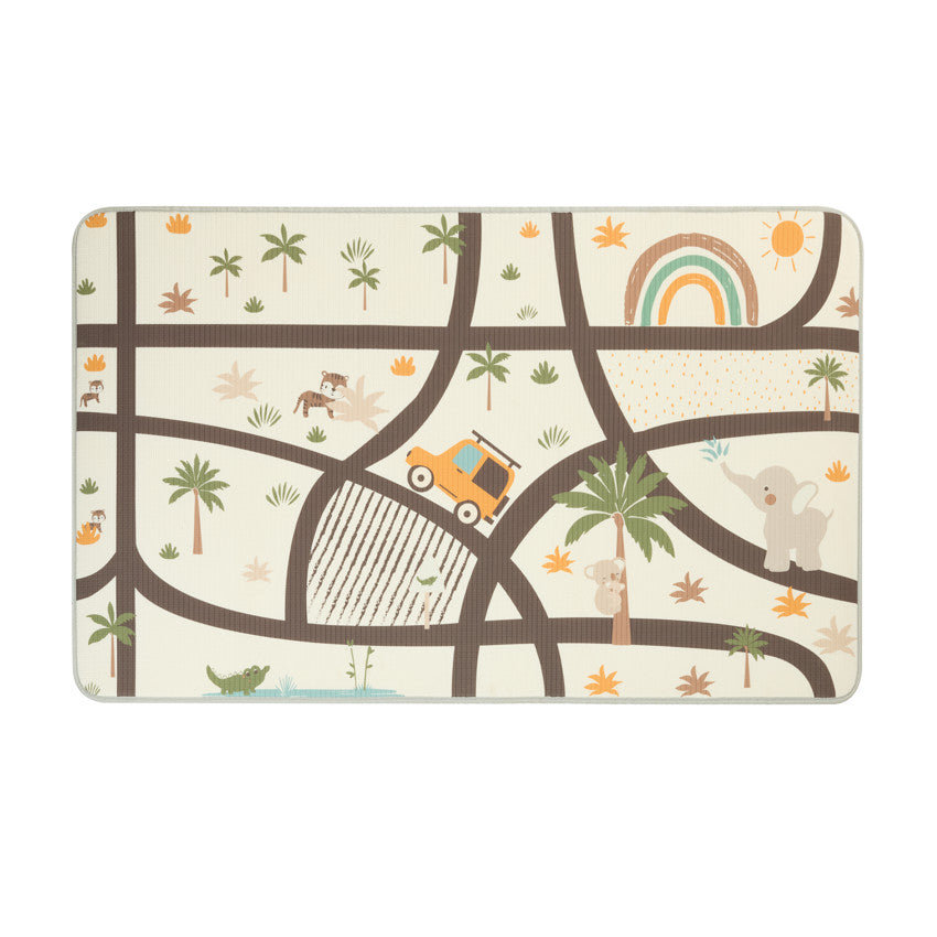 Tapis de jeu réversible en mousse savane/circuit - Prémaman