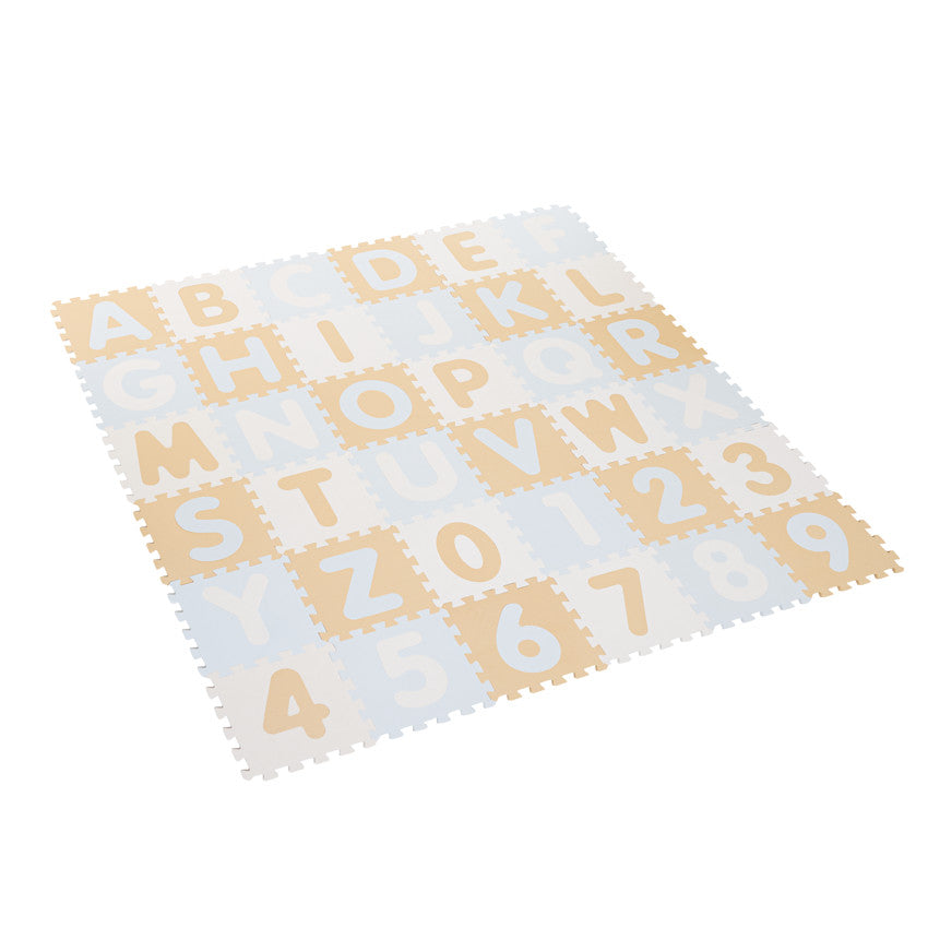 Tapis d'éveil en mousse lettres et chiffres - Beige - Prémaman
