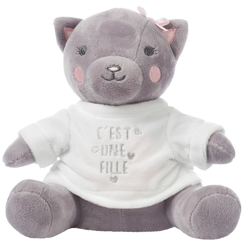 Habillage pour peluche annonce de naissance "c'est une fille" - Prémaman