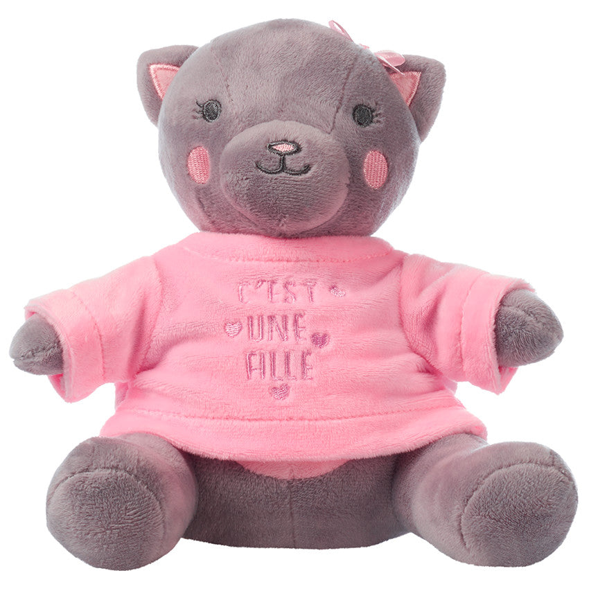 Habillage pour peluche annonce de naissance "c'est une fille" - Prémaman