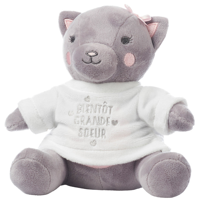 Habillage pour peluche annonce de naissance "tu vas être grande soeur" - Prémaman