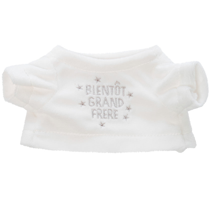 Habillage pour peluche à texte annonce grand frère brodé - Prémaman