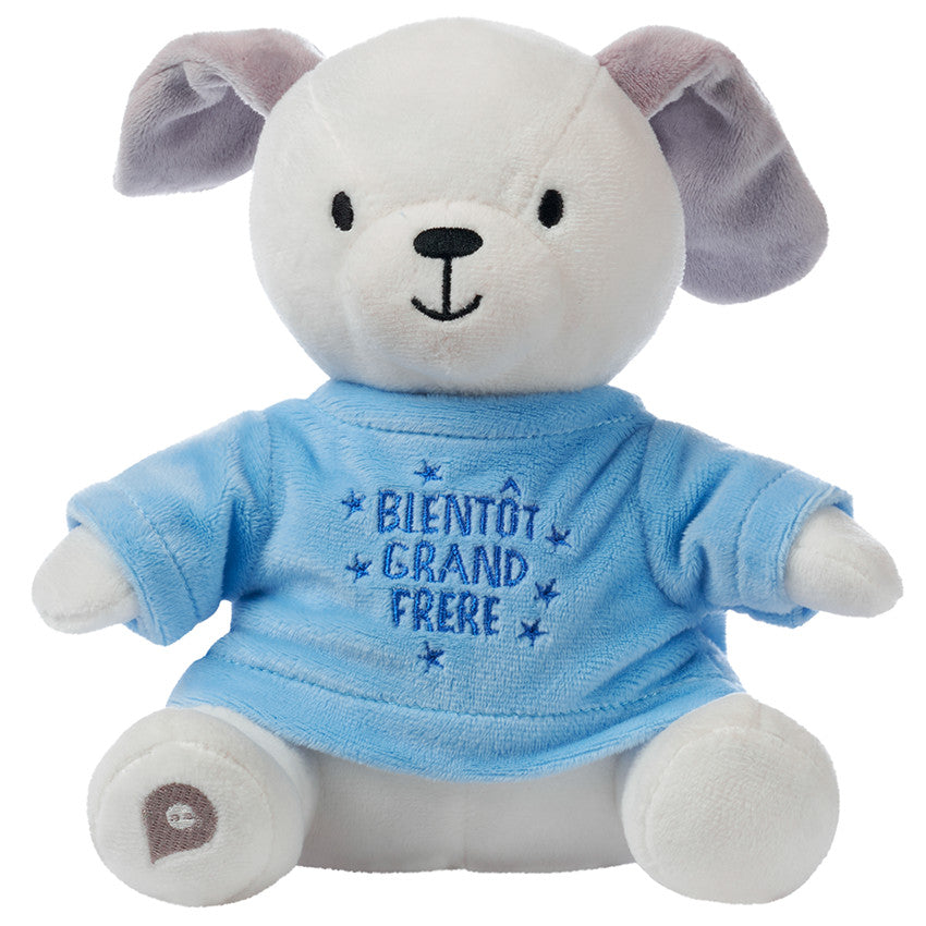 Habillage pour peluche à texte annonce grand frère brodé - Prémaman