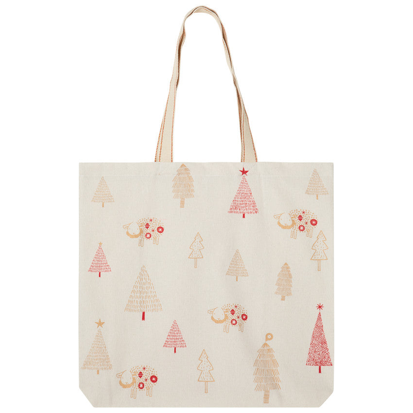 Tote bag en coton recyclé à motifs esprit Noël Hiver magique - Prémaman