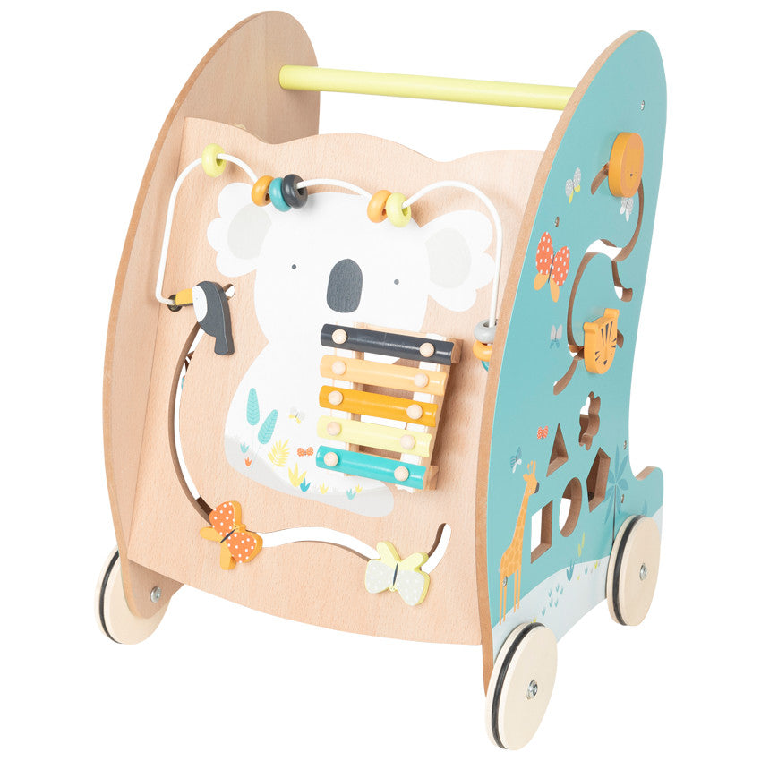Crazy Jungle Wooden Activity and Push Along Walker - Prémaman