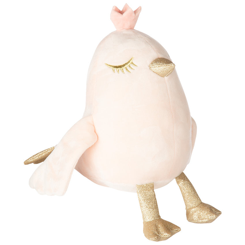 Oiseau en peluche à détails brodés dorés - Prémaman