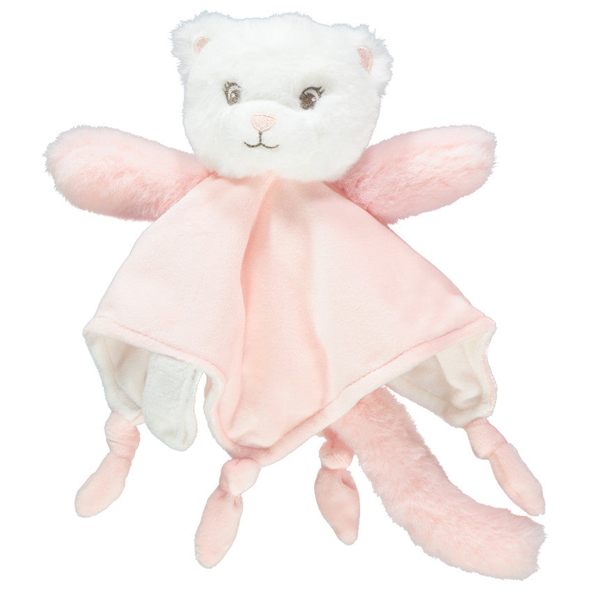 Doudou plat forme chat avec lien à scratch - Prémaman