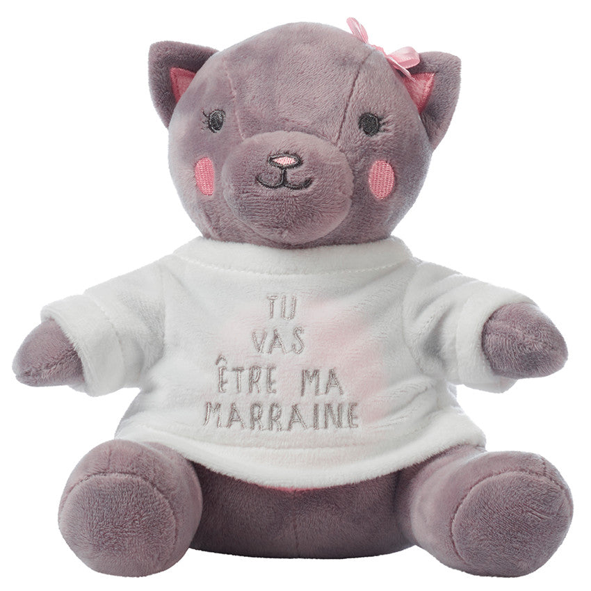 T-shirt d'habillage nounours "Tu vas être marraine" - Prémaman