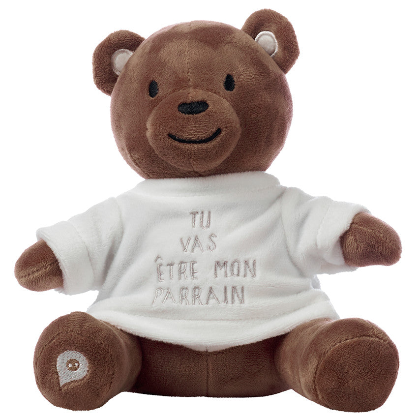 Habillage pour peluche annonce de naissance "tu vas être parrain" - Prémaman