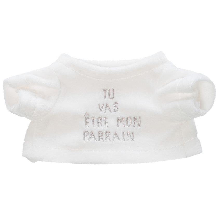 Dressing for a "you're going to be a godfather" birth announcement plush toy - Prémaman