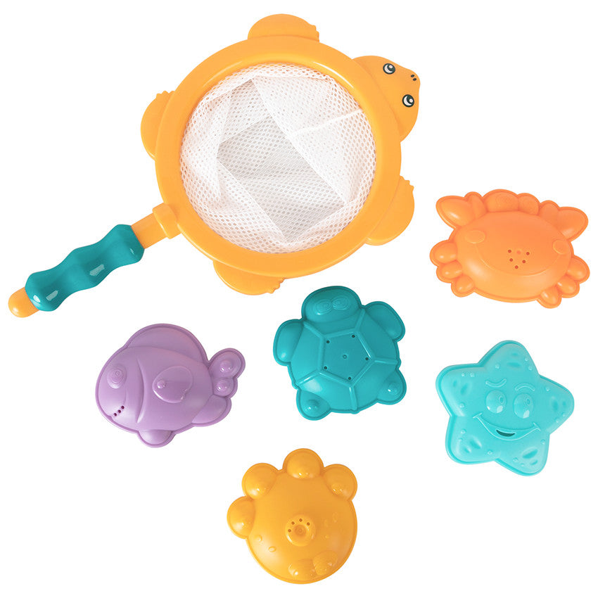 Jouet de bain 5 moules animaux et filet - Prémaman