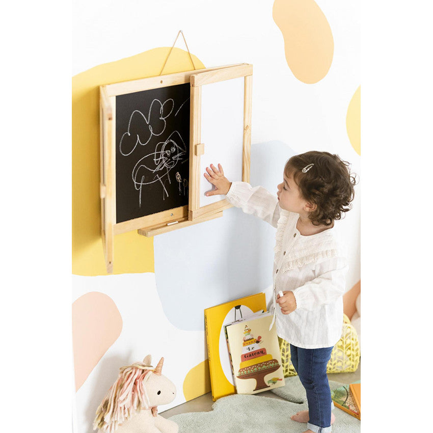 Tableau mural magnétique à 2 battants noir et blanc - Prémaman