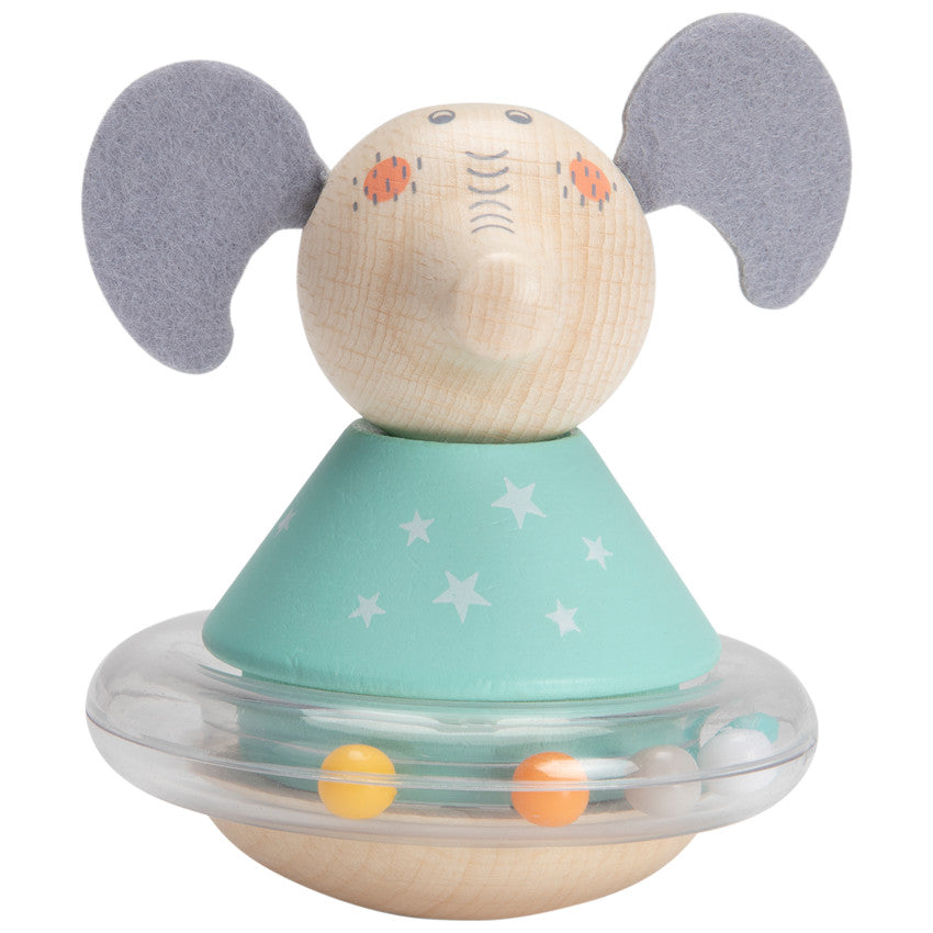 Hochet culbuto à billes - Éléphant vert - Prémaman