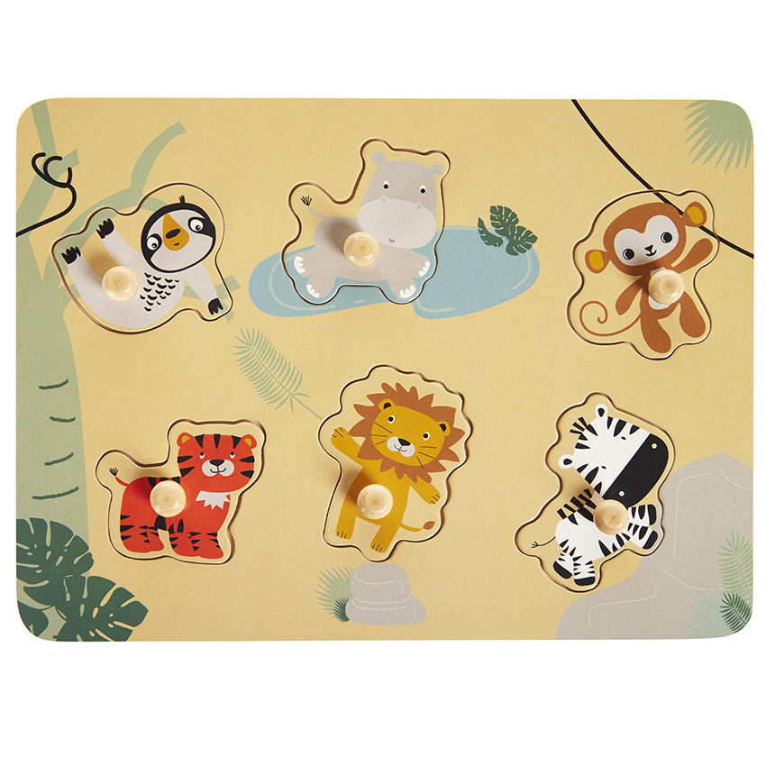 Puzzle en bois Happy Wild 6 pièces - Prémaman