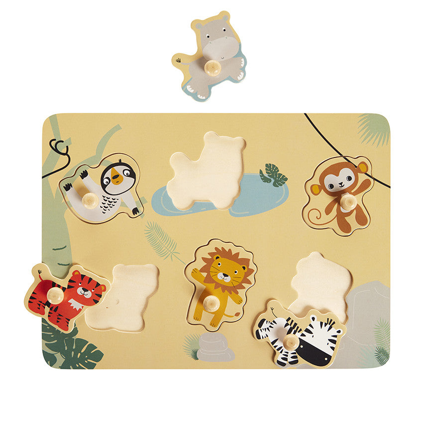 Happy Wild 6-piece Wooden Puzzle - Prémaman