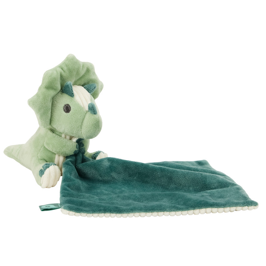 Doudou mouchoir en velours Carlos le Tricératops - Prémaman