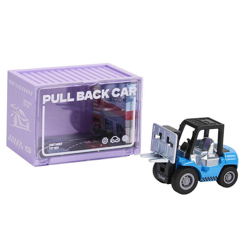 Véhicule miniature à friction Chariot élévateur bleu - Prémaman
