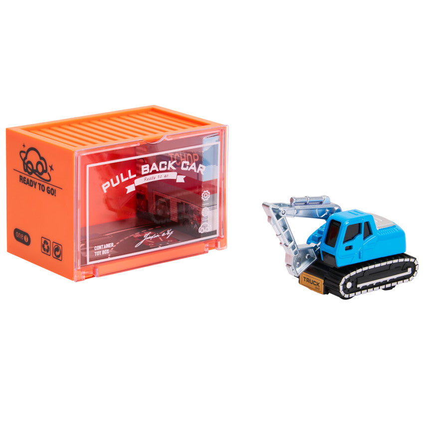 Véhicule miniature à friction Tractopelle bleu/noir - Prémaman