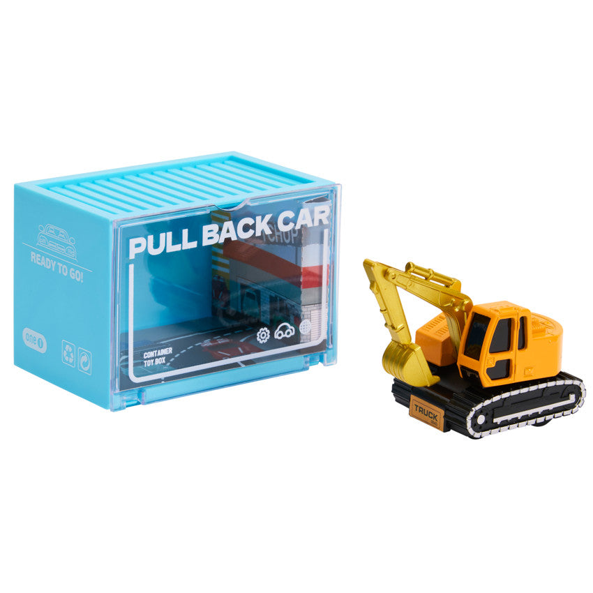 Véhicule miniature à friction Tractopelle jaune - Prémaman