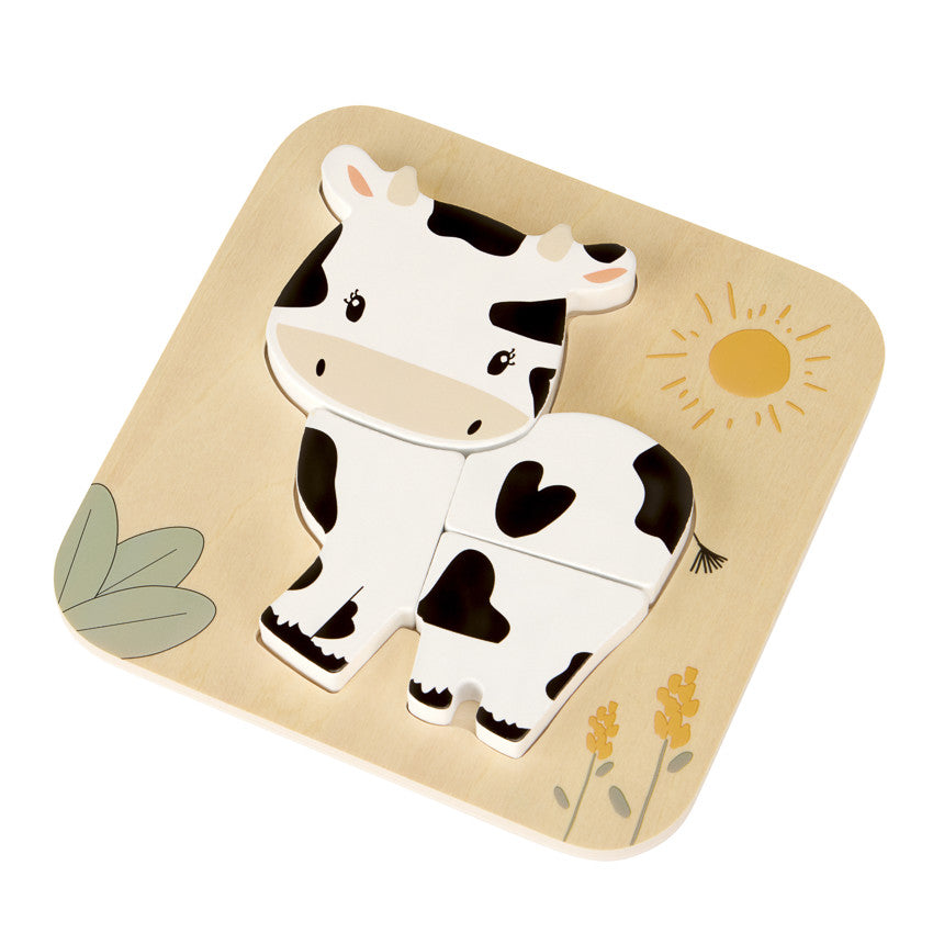 Puzzle en bois 4 pièces Vache - Prémaman