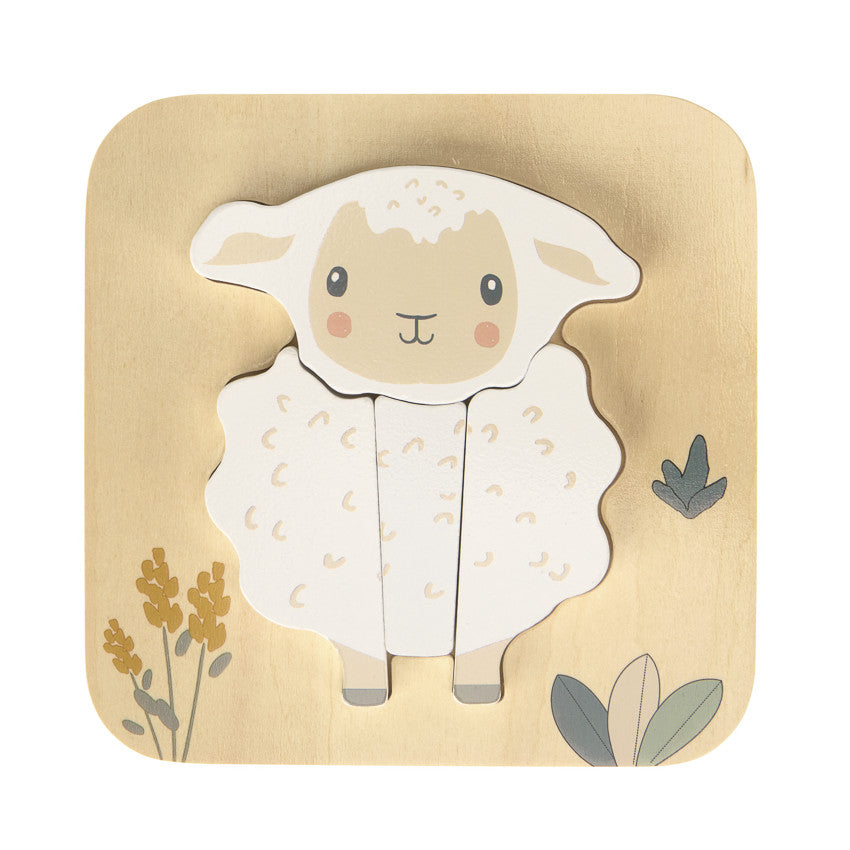 Puzzle en bois 4 pièces Mouton - Prémaman
