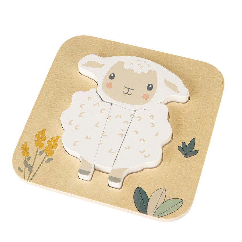 Puzzle en bois 4 pièces Mouton - Prémaman