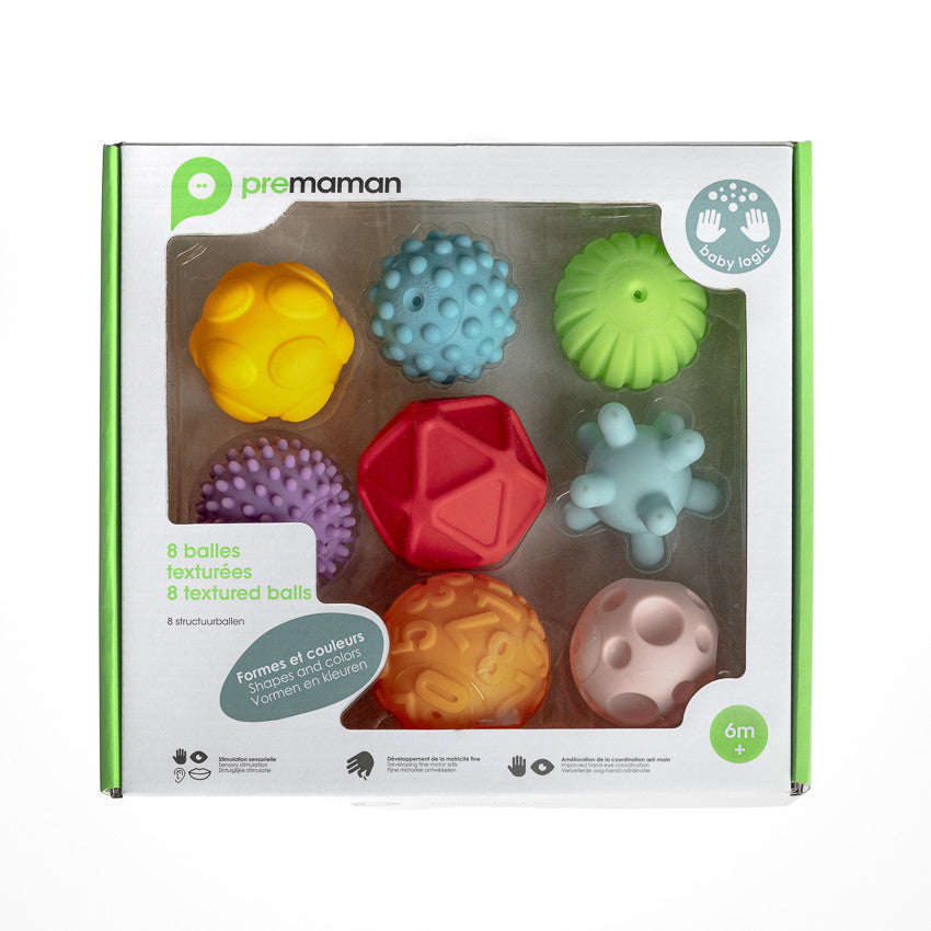 Set de 8 balles sensorielles texturées - Prémaman