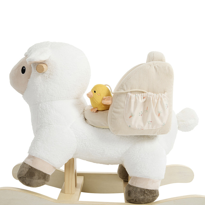 Mouton à bascule avec 2 jouets sensoriels - Prémaman