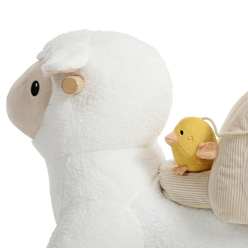 Mouton à bascule avec 2 jouets sensoriels - Prémaman