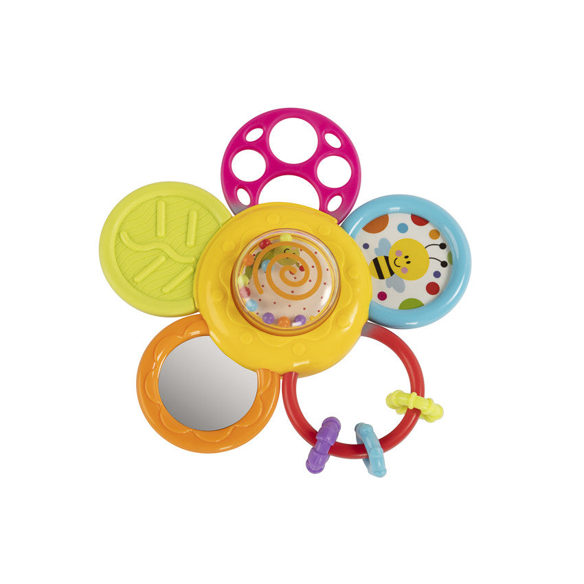 Hochet et anneau de dentition en forme de fleur - Prémaman