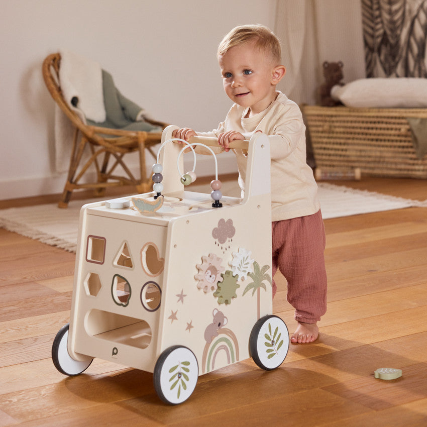 Chariot de marche ludique en bois Little Savane - Prémaman