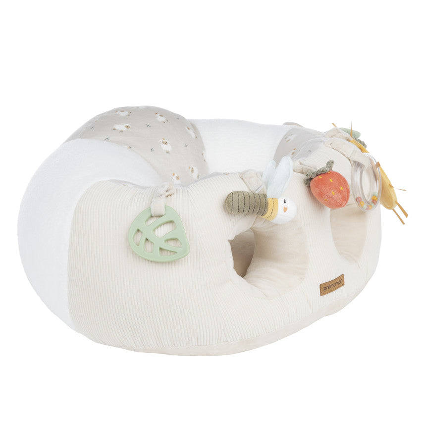 Coussin d'activités 2 en 1 La Vie à la Ferme écru - Prémaman